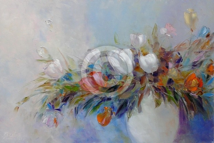 painting*Flower Fairy* Oil on canvas 90x60 cm