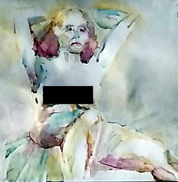 Leigh Seated Cropped Watercolor