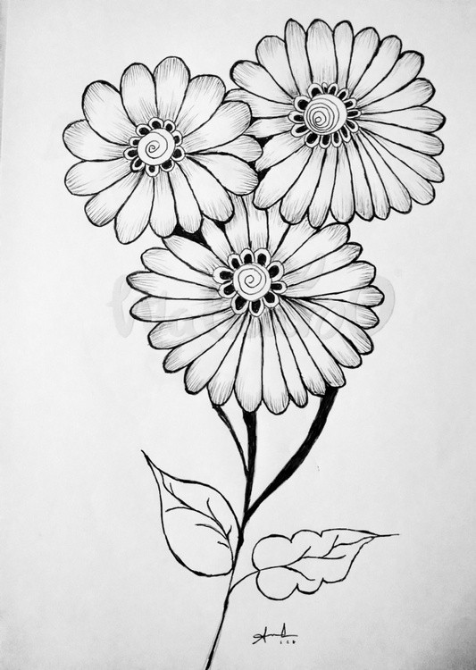 Flower pen artwork 