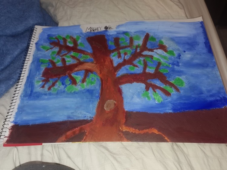 Oak tree standing tall in the landscape 