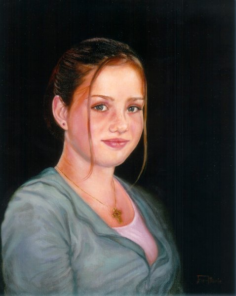 Ruby Earring 14x18 oil on linen
