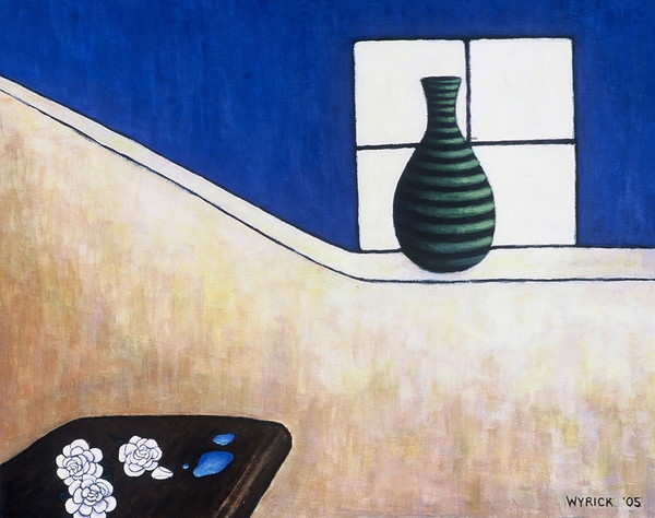 Green Pot with Gardenias--Southwestern