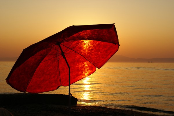 Umbrella at sunset