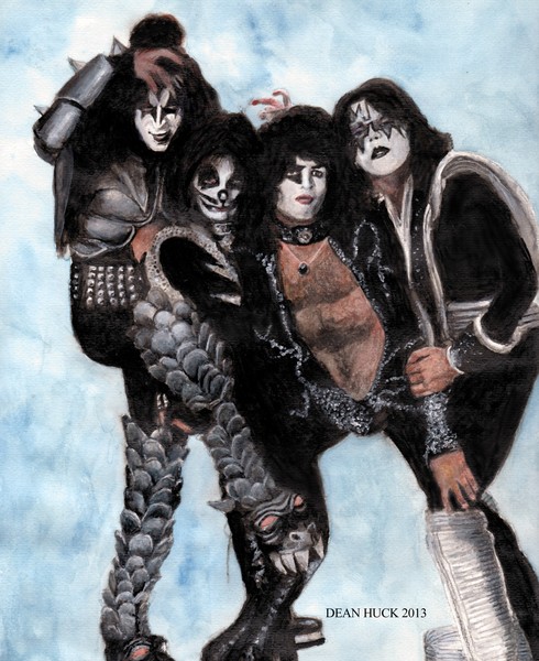 KISS Artwork - Original Watercolor by Dean Huck