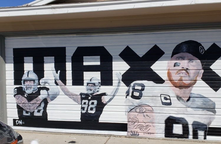 Maxx Crosby LV Raider garage door mural