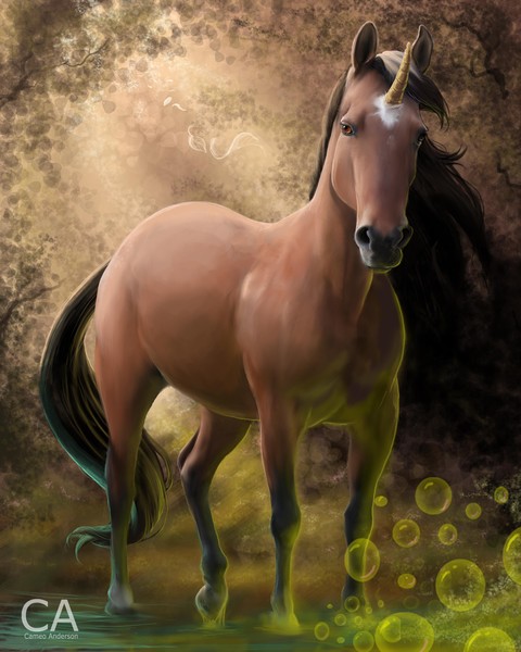 Unicorn in the forest