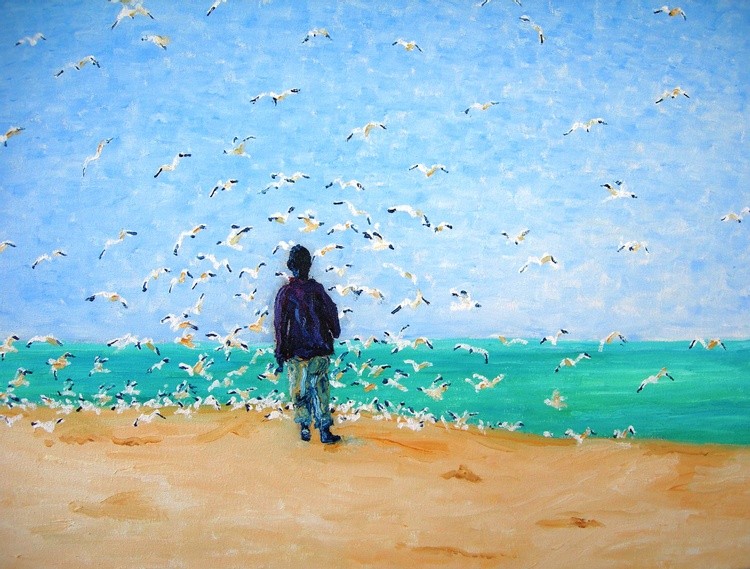 Mar de Esperança com Gaivotas