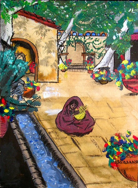 Mexican weaving woman
