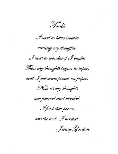 TOOLS,   Poem
