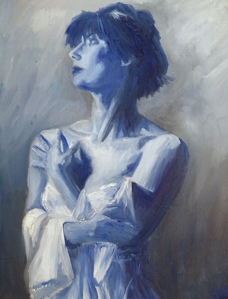 Natalie in blue