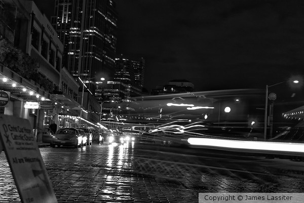 City in motion B&W