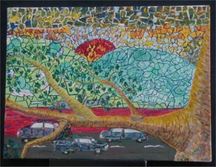Tree By The Stain Glass Sunset