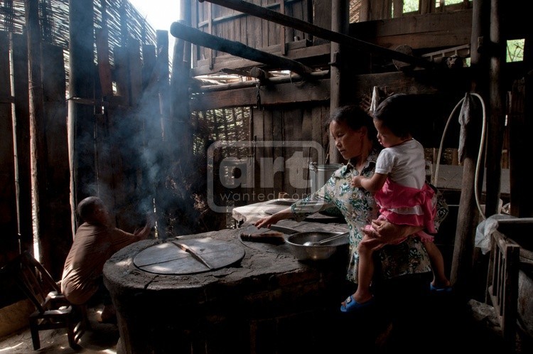 Miao minority farmers' kitchen in western hunan, China
