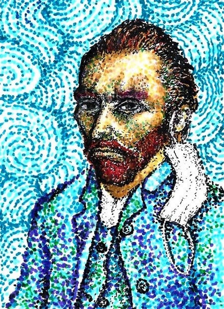 Van Gog Portrait pointillism