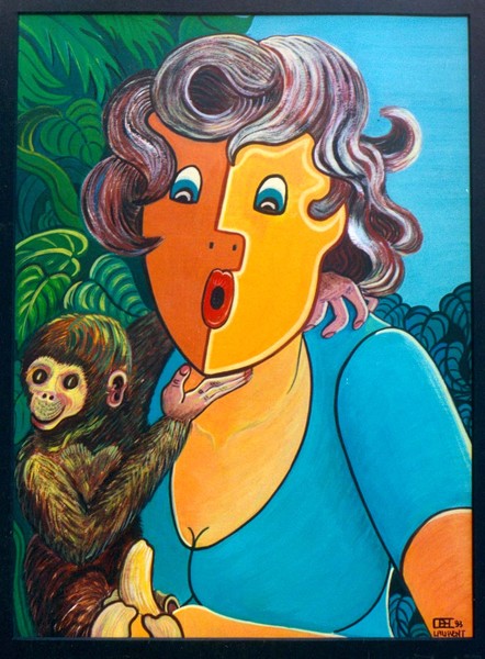 Girl and monkey