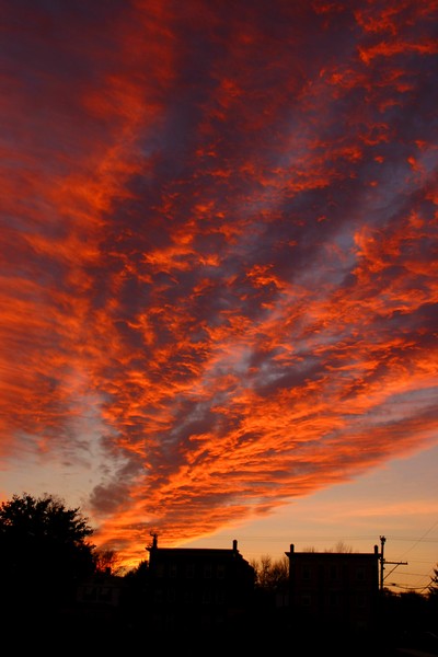 Fiery Sky after sunset in New Britain, CT