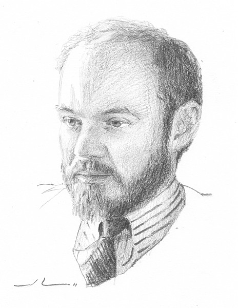 man beard pencil portrait