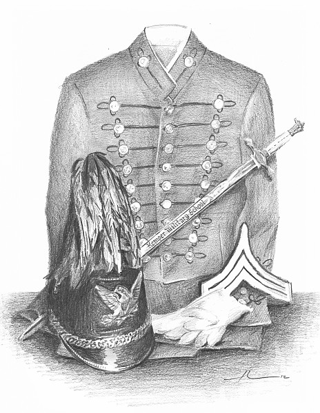 cadet uniform pencil portrait