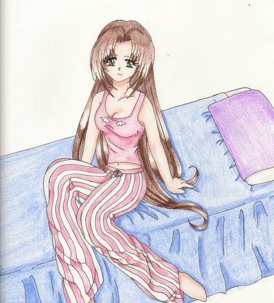 Kas in her pj's