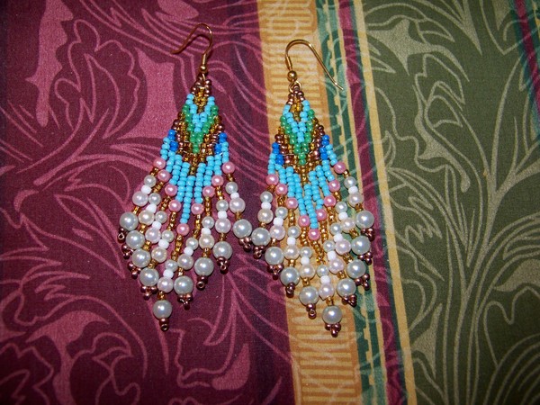 HandBeaded Chandelier Earrings