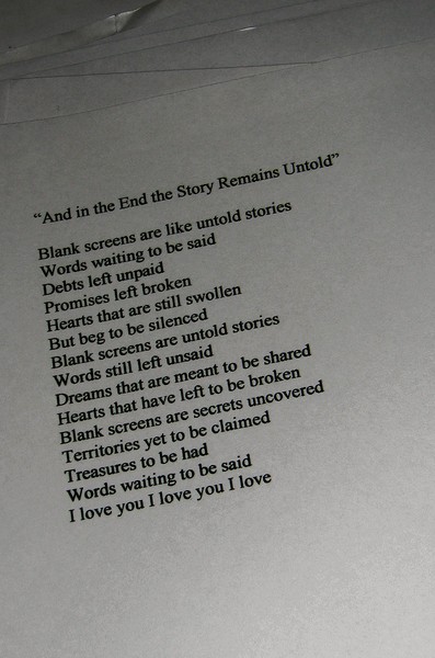 and in the end the story remains untold