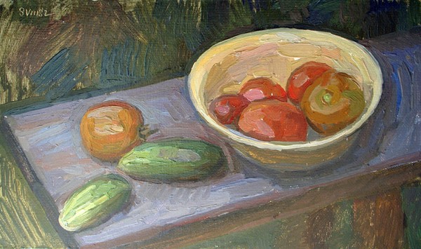 Bench in the shade. Summer Still Life. 1982
