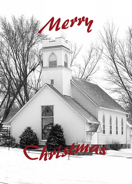 Black and White, Christmas Church, ne752c