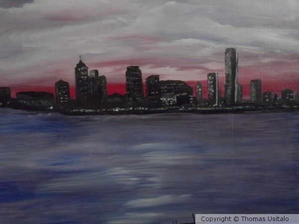 Detroit Skyline by Early Evening