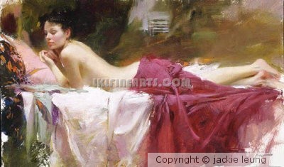 Impression nude woman painting