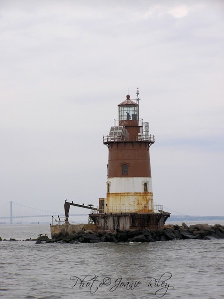 lighthouse with the Verrazano Bridge