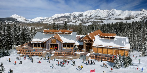 DIGITAL RENDITION SKI LODGE IN SKI RESORT