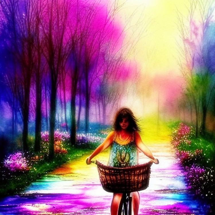 Bohemian girl on bike