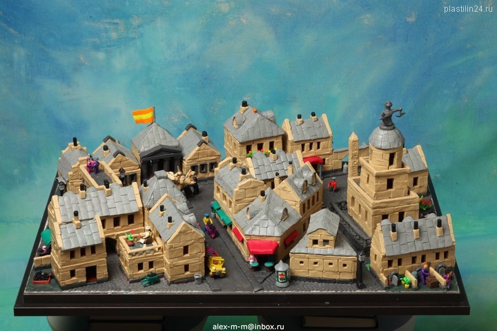 Downtown, plasticine, cardboard, 70x50x15 cm