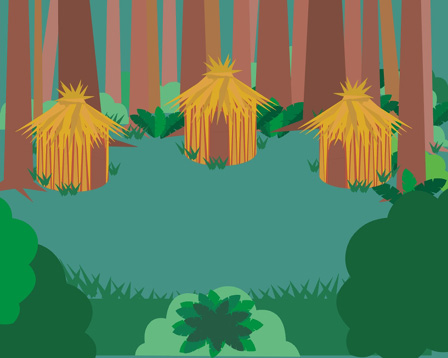 African rainforest village