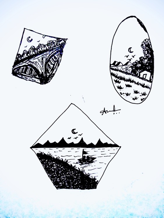 Landscape pen artwork 