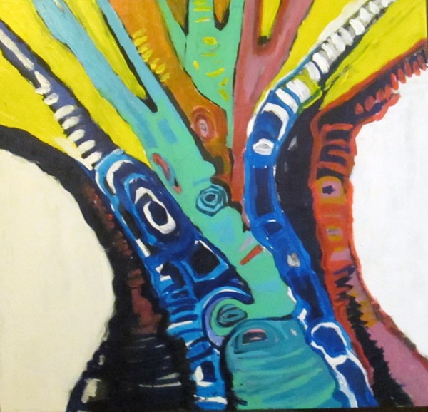colorful tree trunk