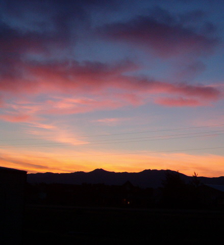 sunrise over the bridgers