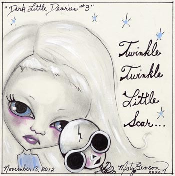 Dark Little Dearies #3 - Big Eye Girl Fantasy Art 