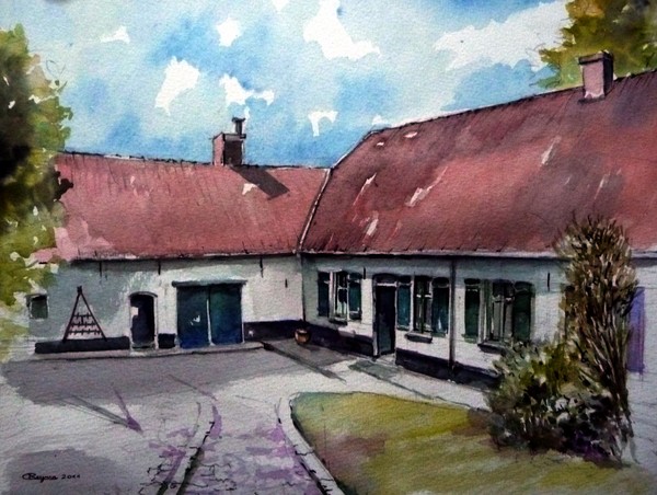 Front landhouse in Horebeke (Flanders)