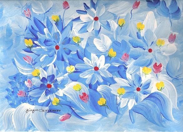 Blue Bed of Flowers