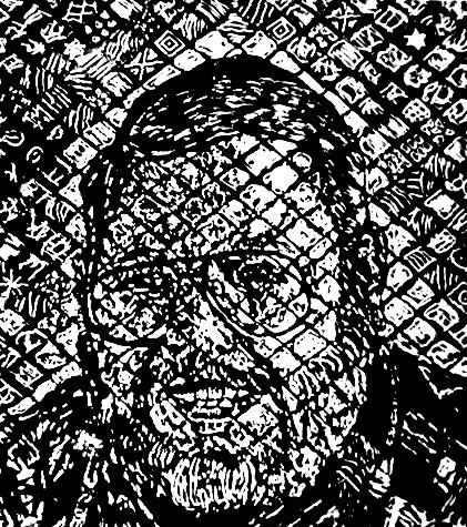 self portrait woodcut