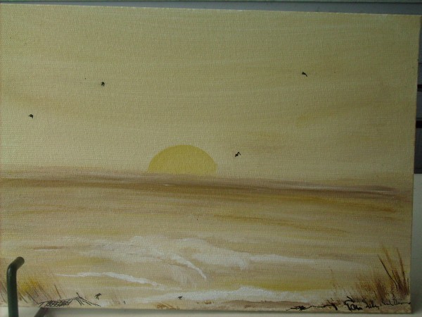 fort morgan beach at sunset