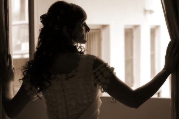 at the window