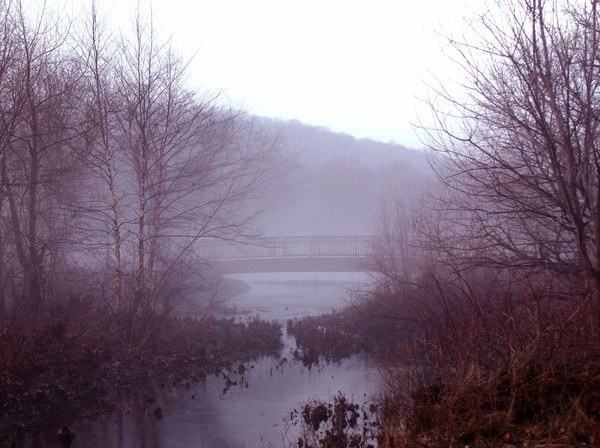 Fog and bridge in Mahwah