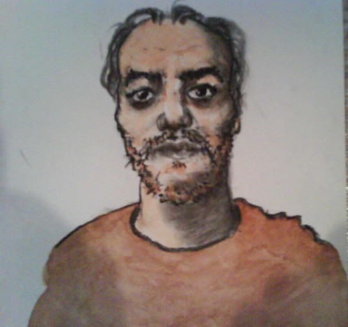 charcoal watercolor portrait
