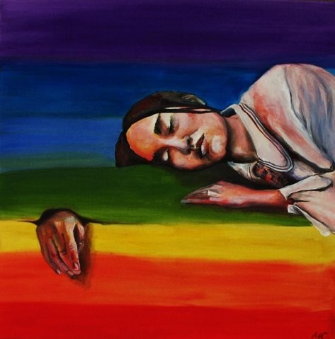 sleeping on a rainbow