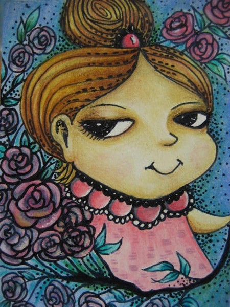 a baby girl with flowers