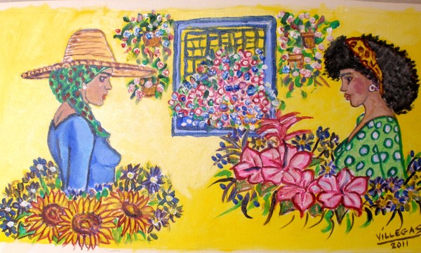Between flowers