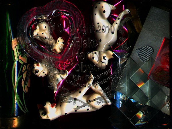 Dalmatians Hearts Flowers Colloage