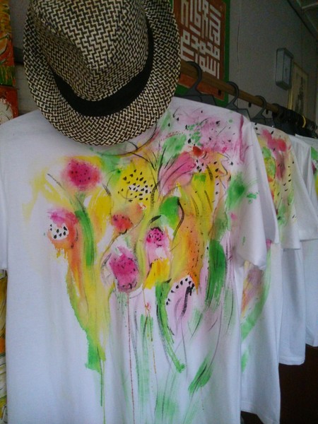 hand painted t shirt, flowers series 4